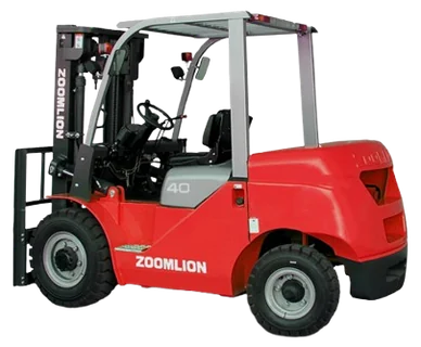 A ZOOMLION FD40 diesel forklift, from ZOOMLION’s North American catalogue