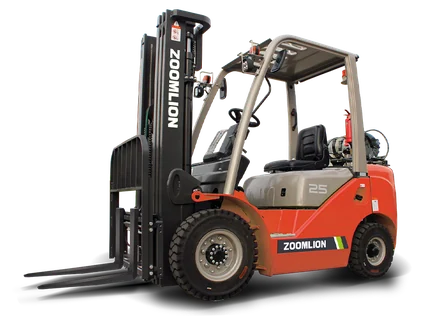 A ZOOMLION FL-L25H LPG forklift, from ZOOMLION’s North American catalogue